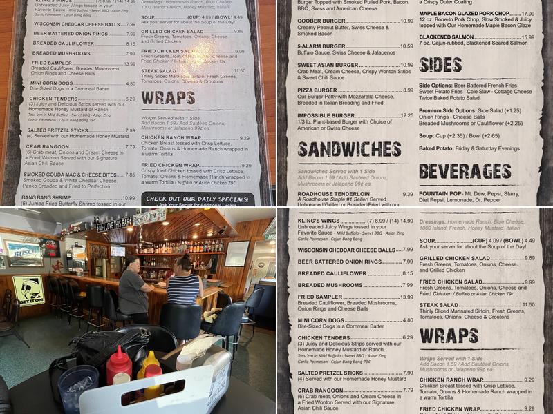 92 Roadhouse Bar & Grill Menu