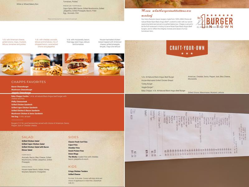 Chapps Burgers (Hwy 360) Menu