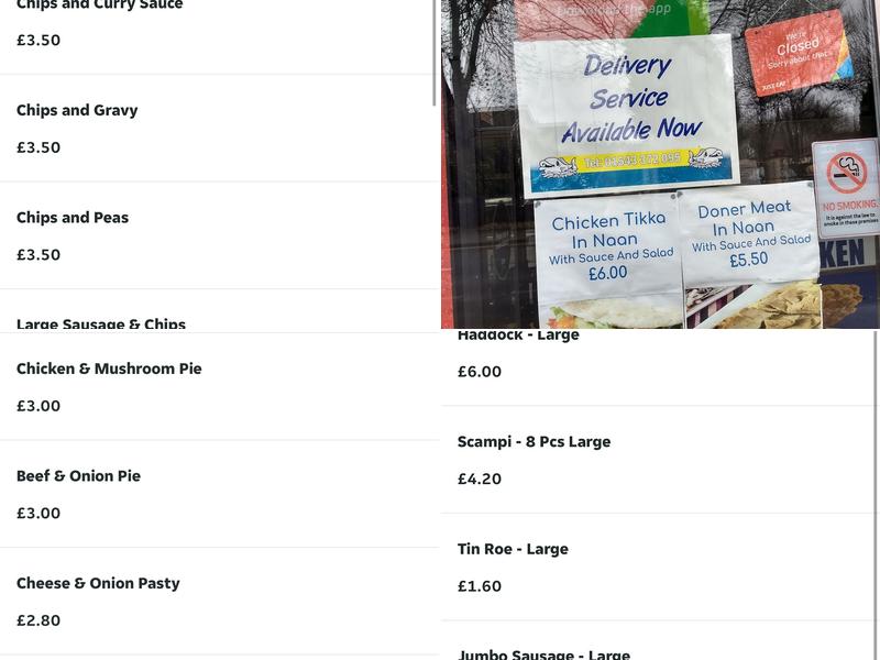 Mermaid Fish & Pizza Bar Menu