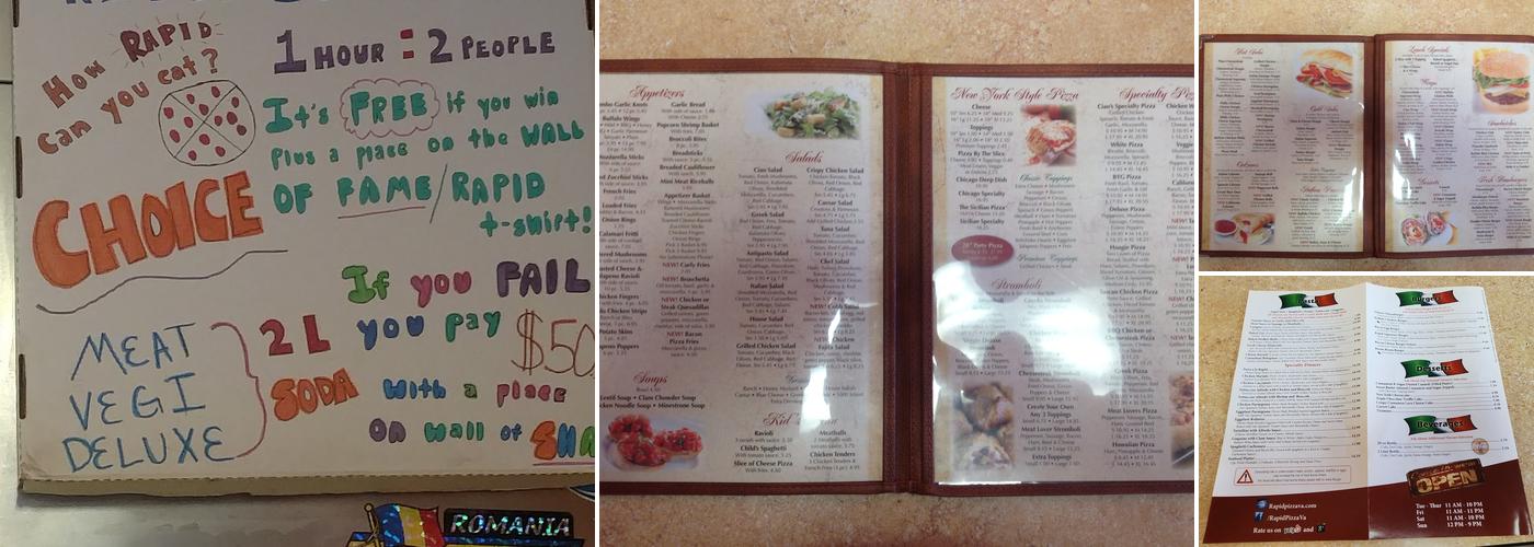 Rapid Pizza Menu