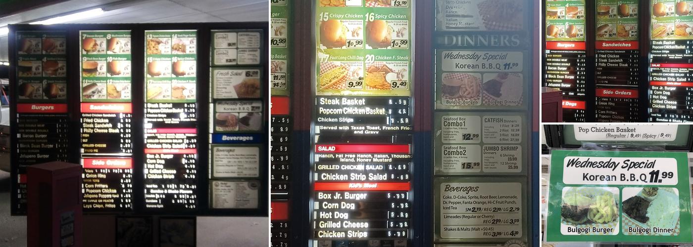 Burger Box Menu