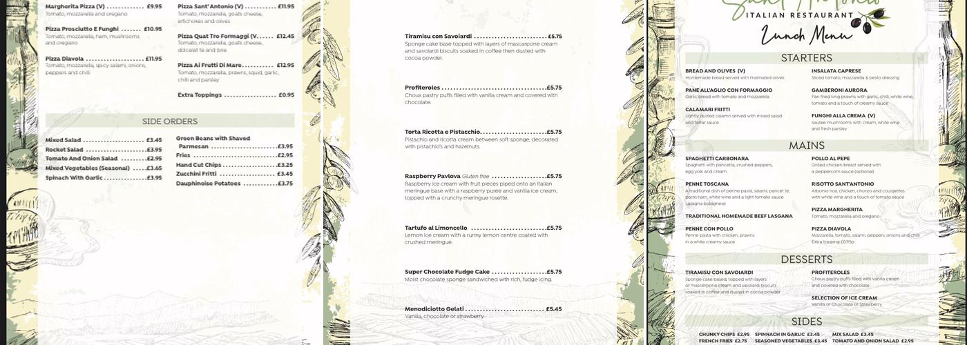 Sant’ Antonio Menu