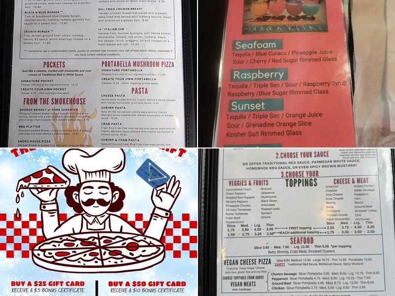 Bottoms Up Pizza Menu