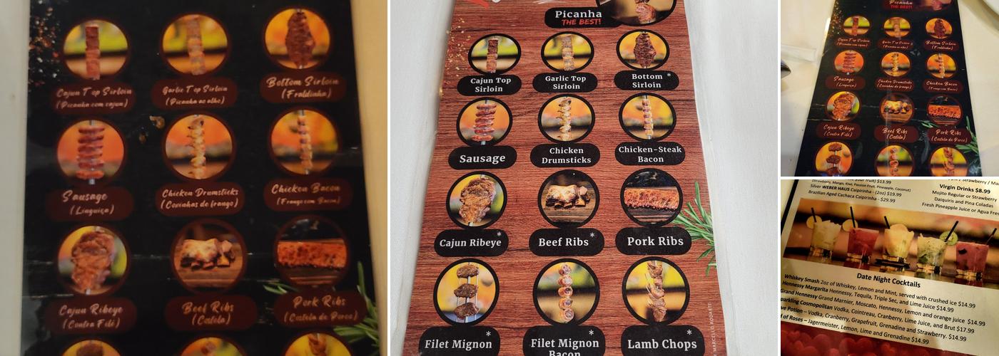 Chamas do Brazil Menu