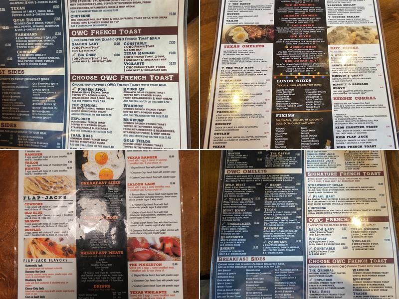 Old West Cafe Menu