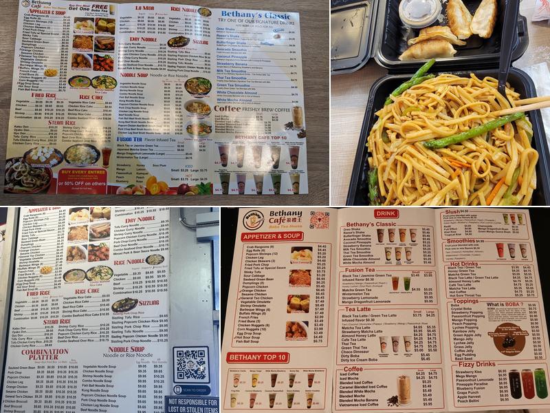 Bethany Cafe Menu