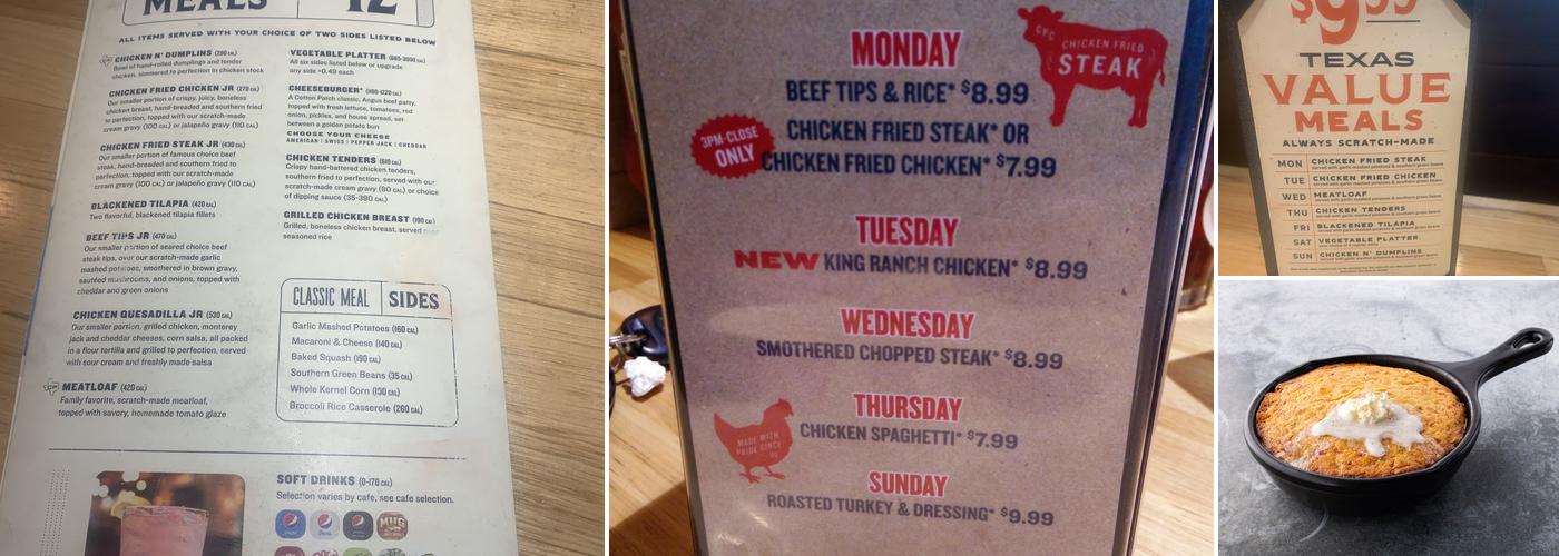 Cotton Patch Cafe Menu