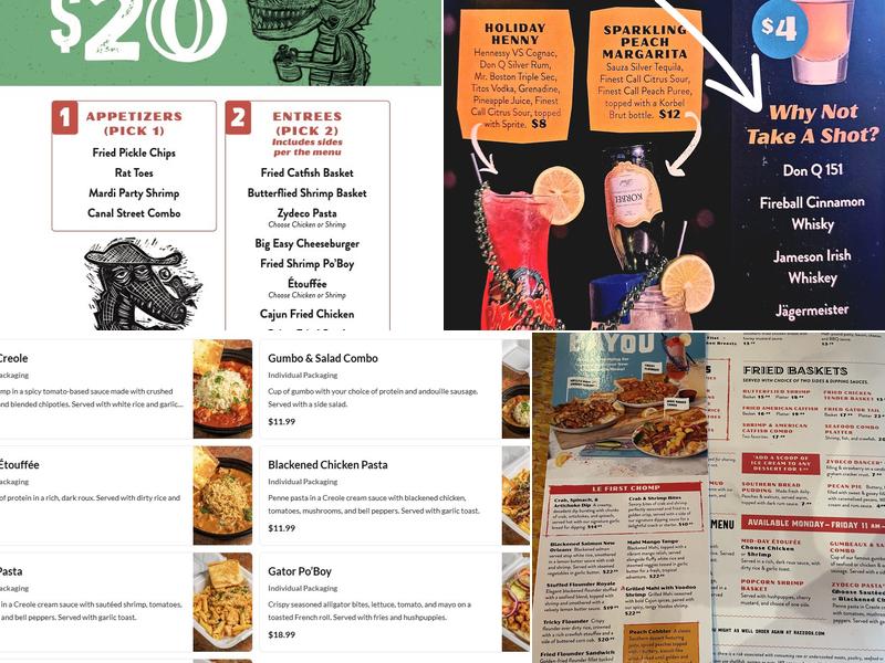 Razzoo's Cajun Cafe Menu