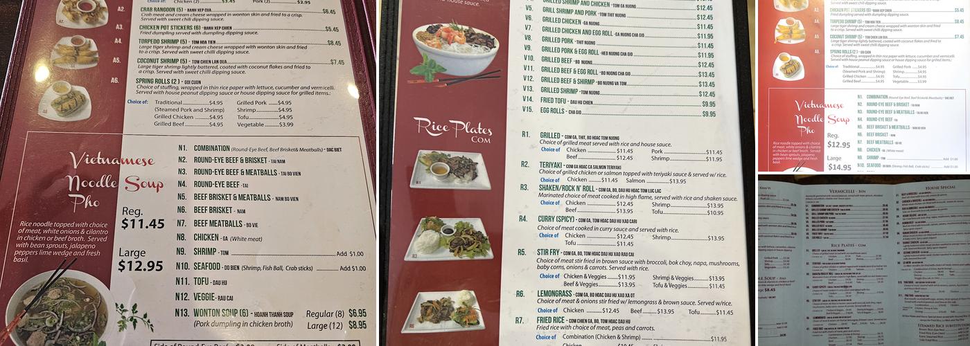 Lotus Cafe Menu