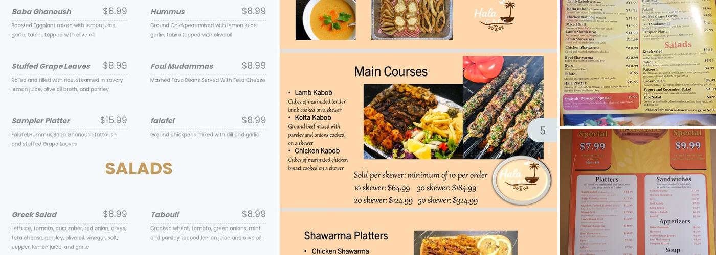 Hala Cafe Menu