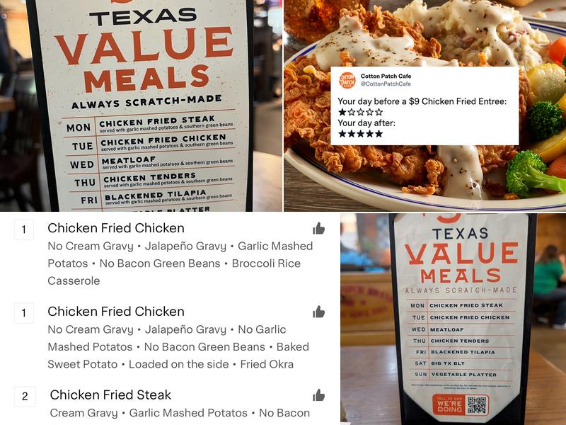 Cotton Patch Cafe Menu