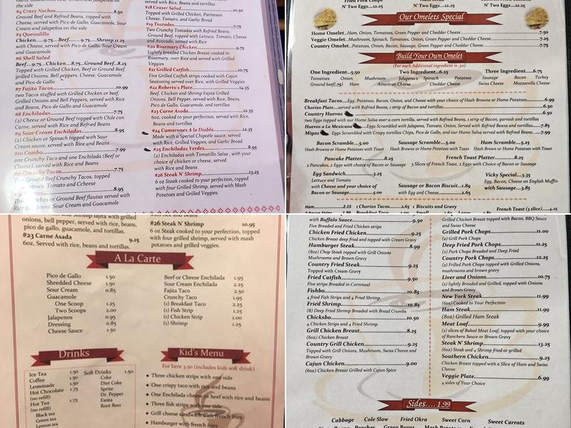 Country Cafe Menu