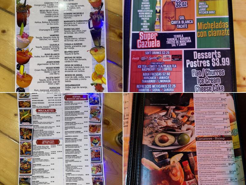 Guadalajara Mariscos Mexican Menu