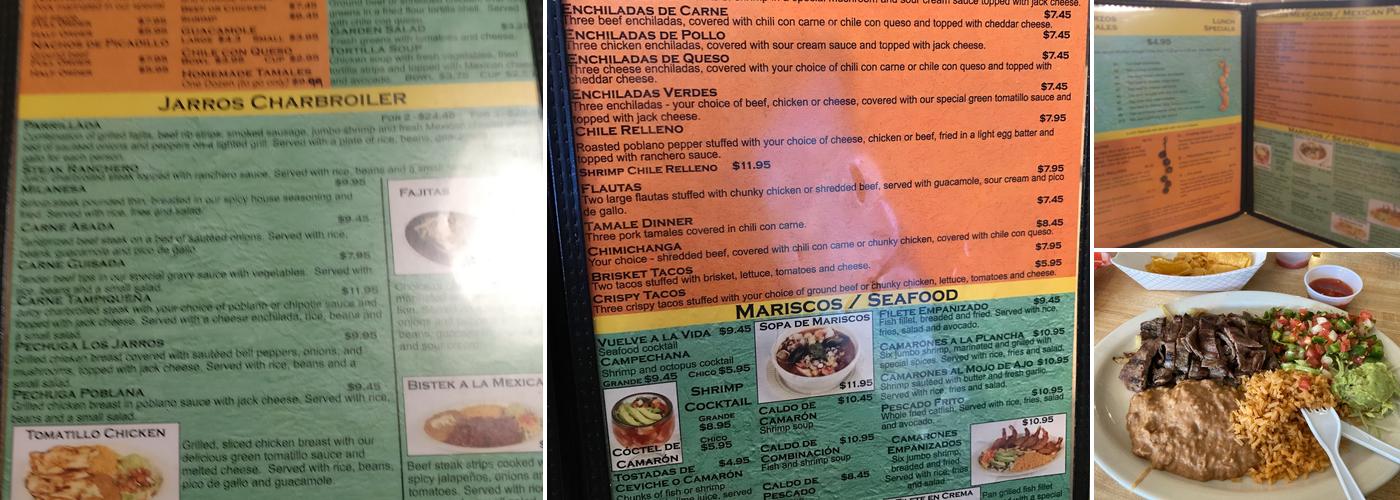 Los Jarros Restaurant Menu
