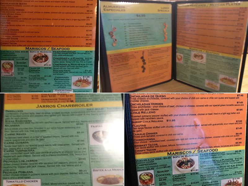 Los Jarros Restaurant Menu