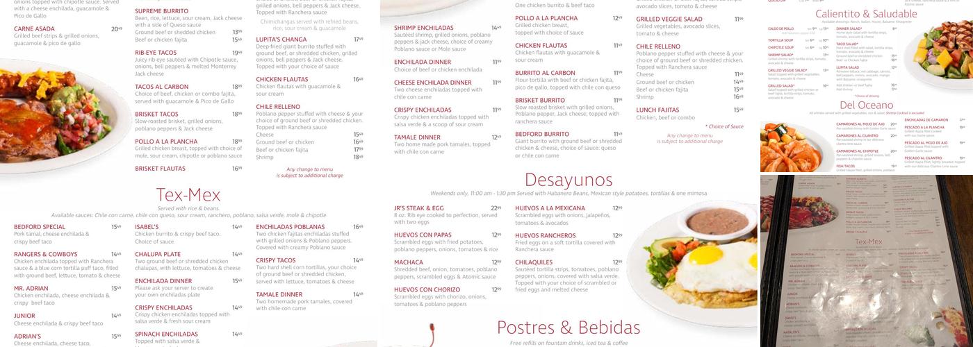 Lupes Comida con Sabor (Arlington) Menu