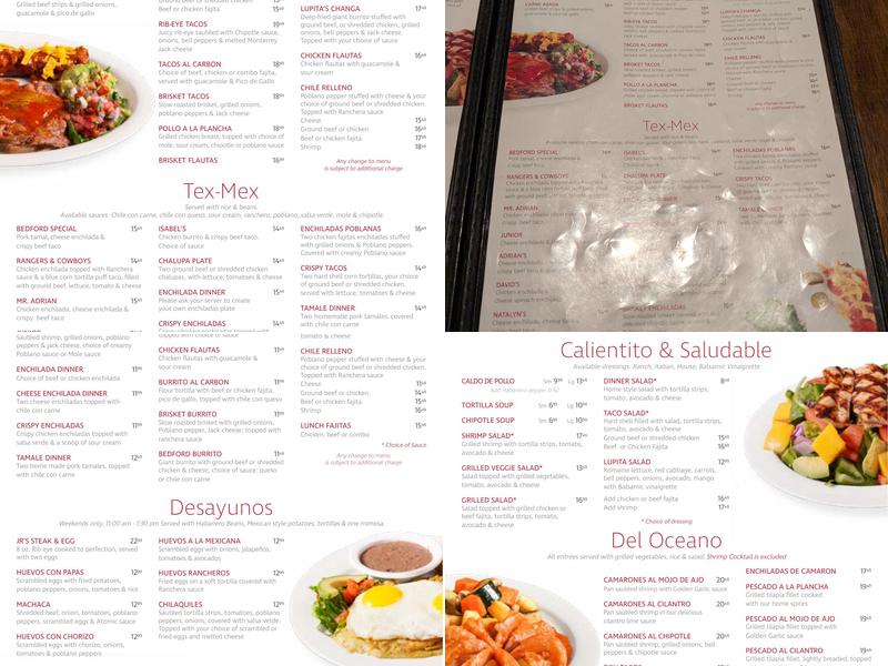 Lupes Comida con Sabor (Arlington) Menu