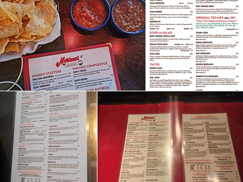 Mariano’s Hacienda Ranch Menu