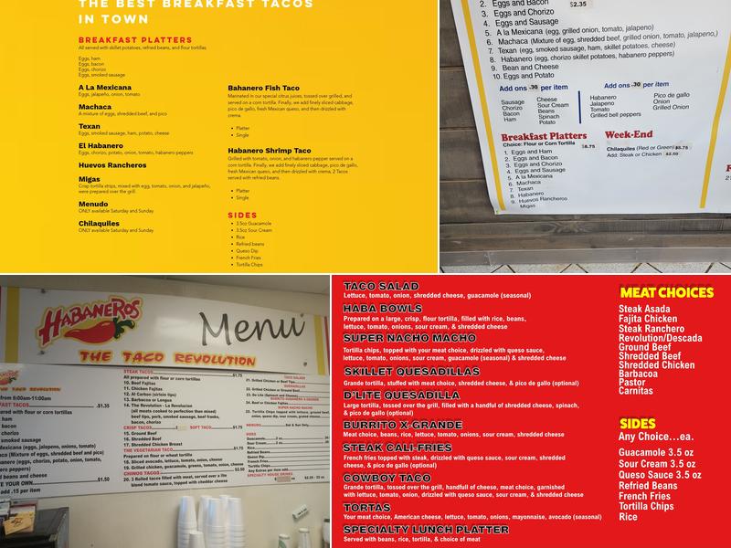 Habaneros The Taco Revolution | Arlington Menu