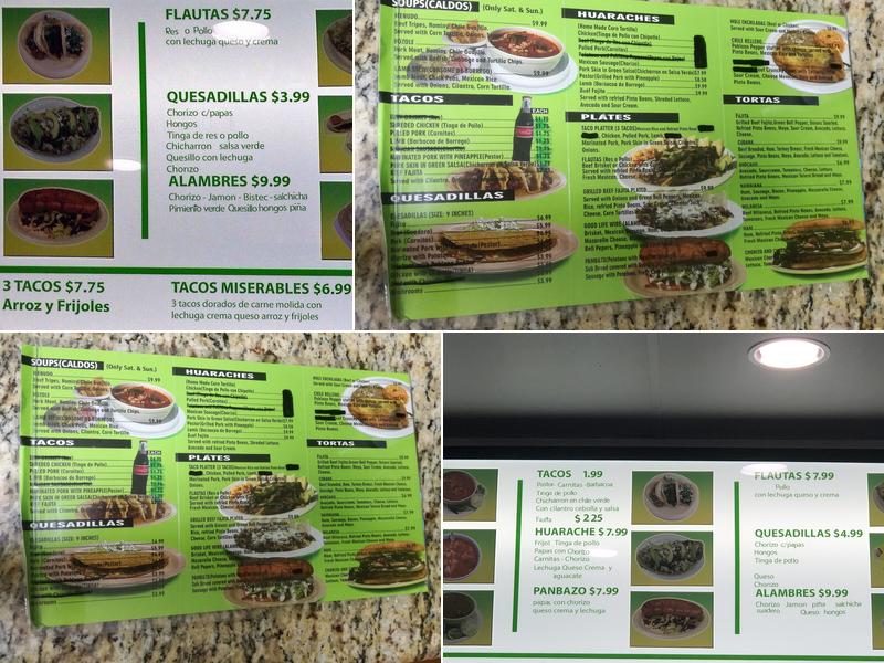 El Aguacate Restaurant Menu