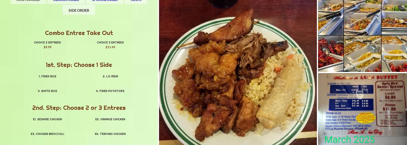 Asian Buffet Menu