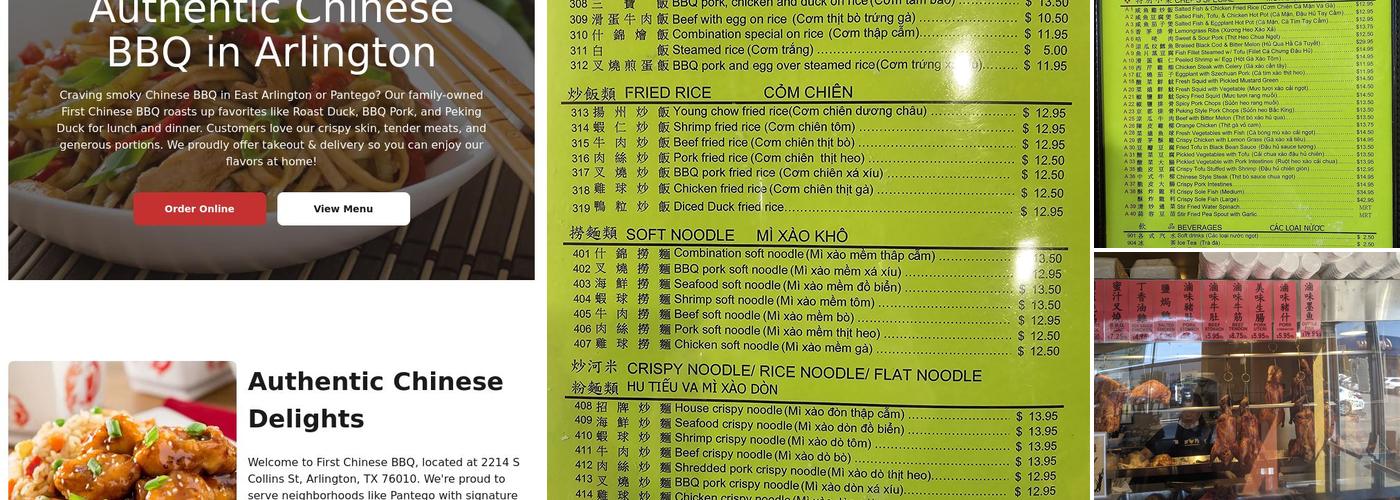 First Chinese BBQ Menu