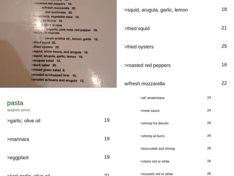 Edo's Squid Menu