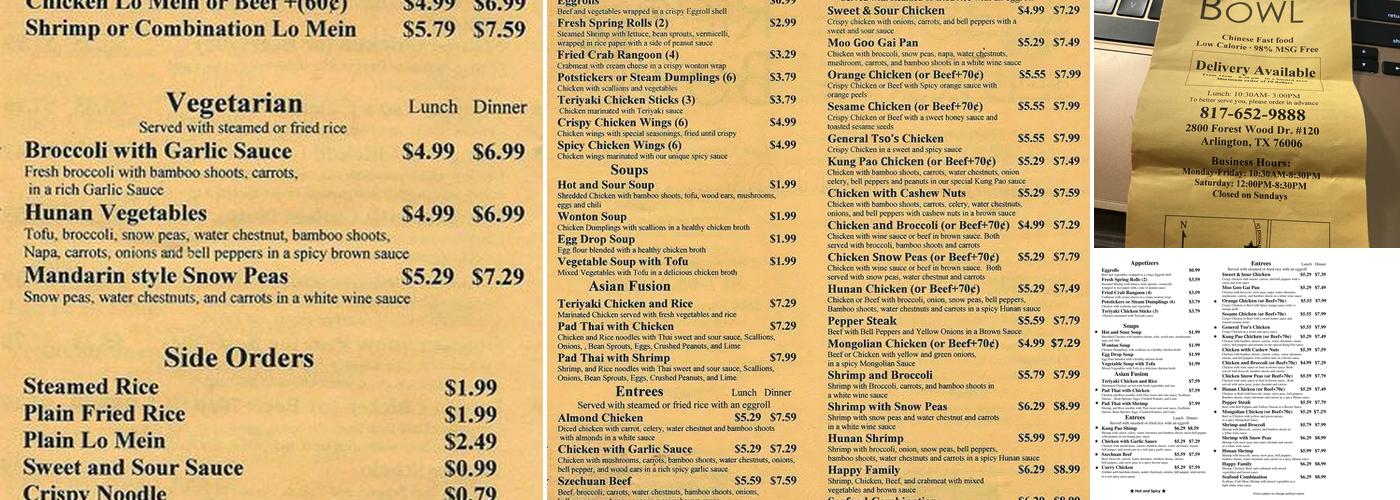 wokk Menu