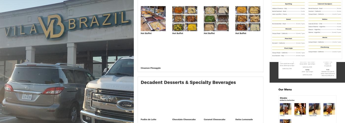 Vila Brazil - Irving Menu