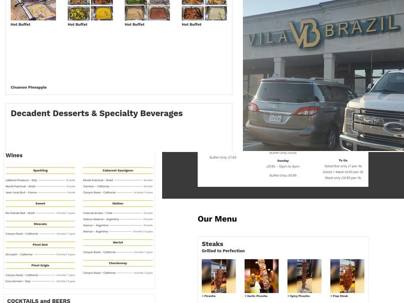 Vila Brazil - Irving Menu