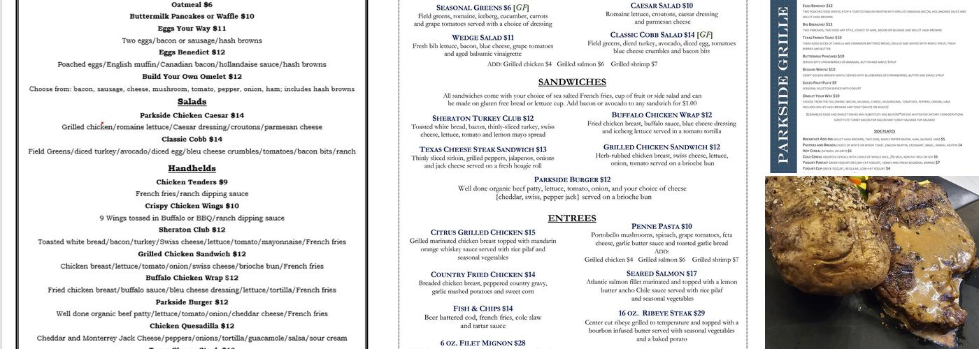 Parkside Bar & Grill Menu