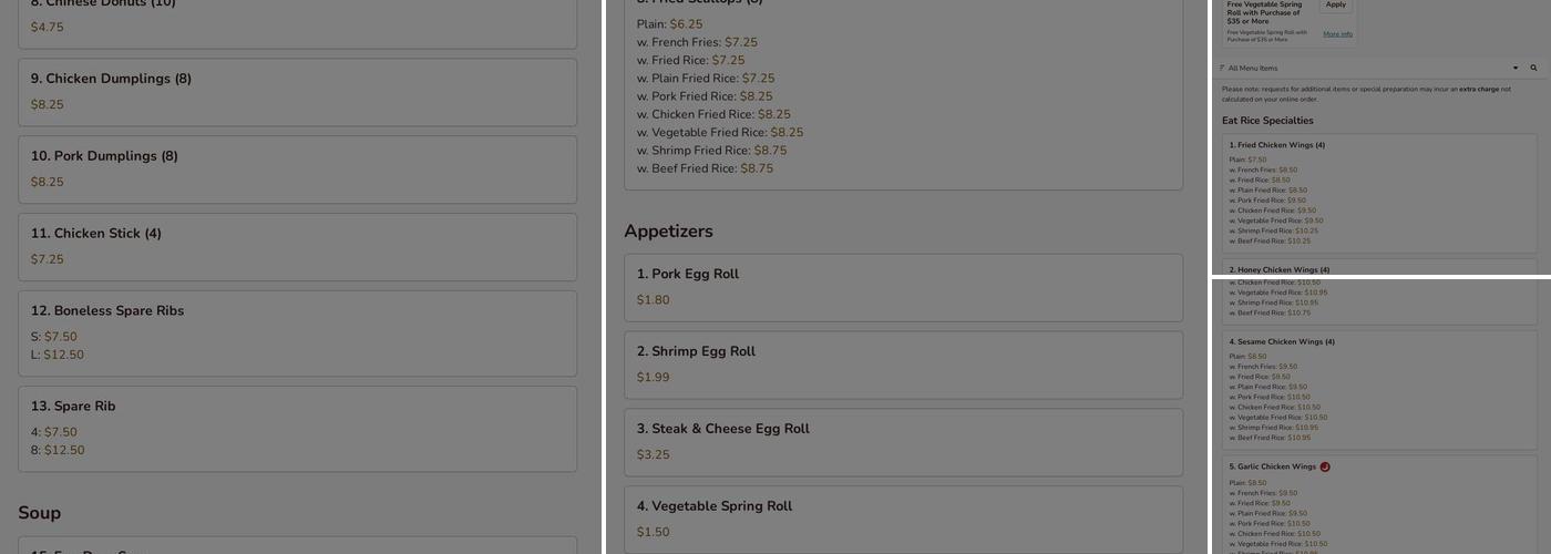 Eat Rice Menu