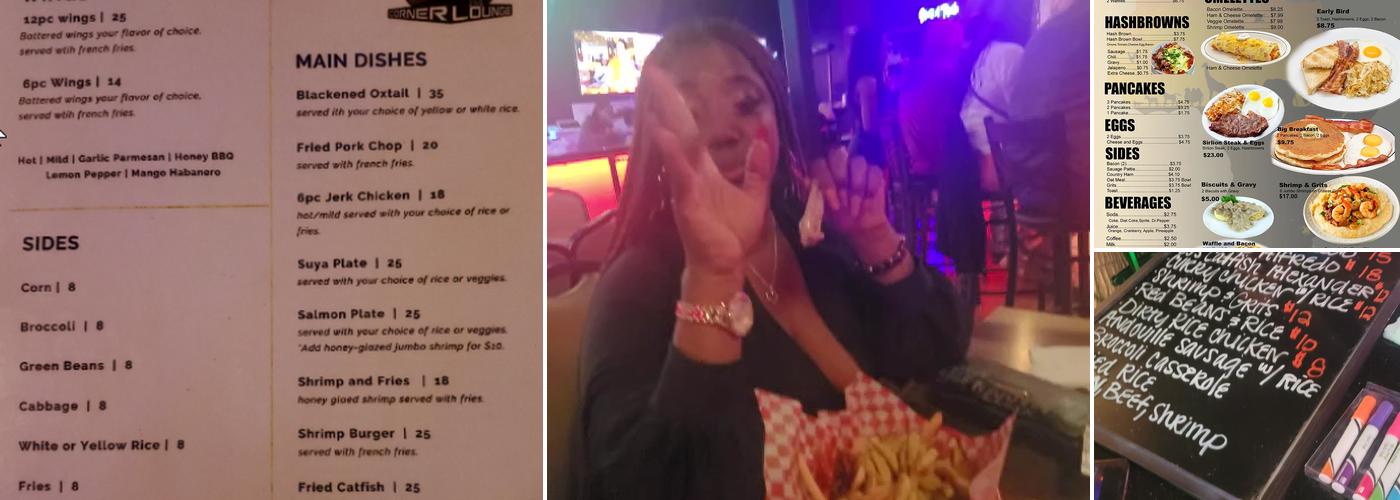 JJ’s Corner Lounge Menu