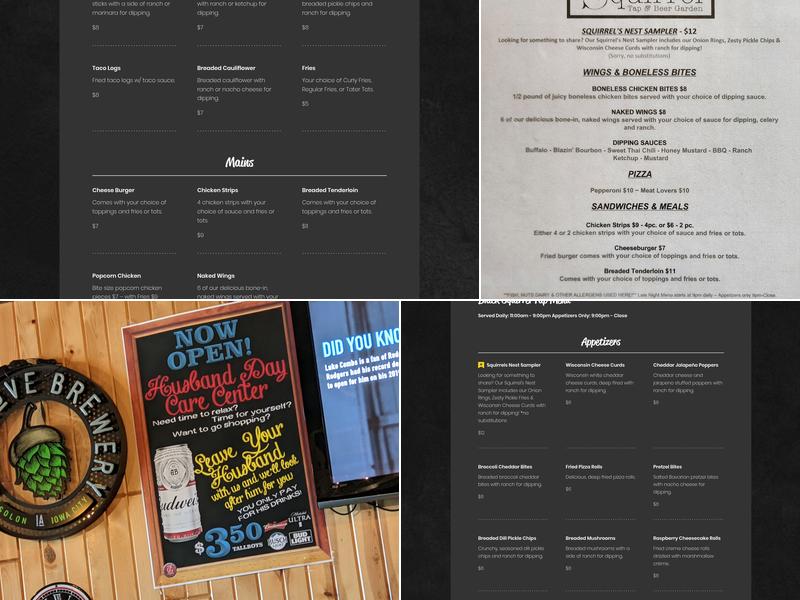 Black Squirrel Tap Menu