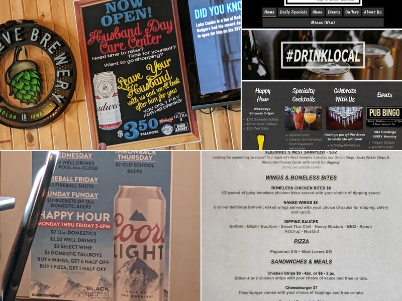 Black Squirrel Tap Menu