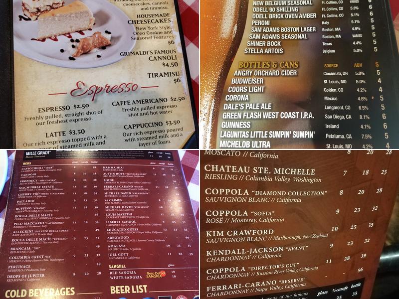 Grimaldi's Pizzeria Menu