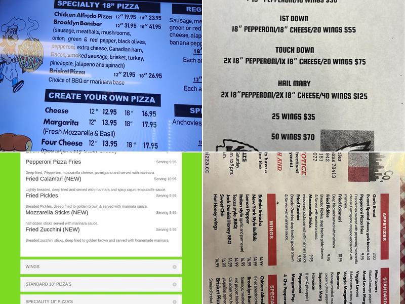 Authentic New York Pizza Menu
