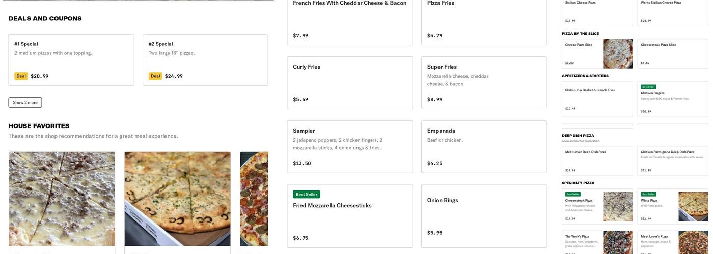 Pizza & Pasta Menu