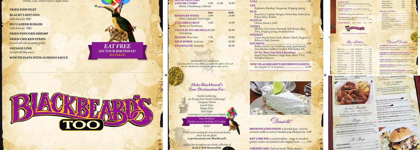 Blackbeard's On the Beach Menu