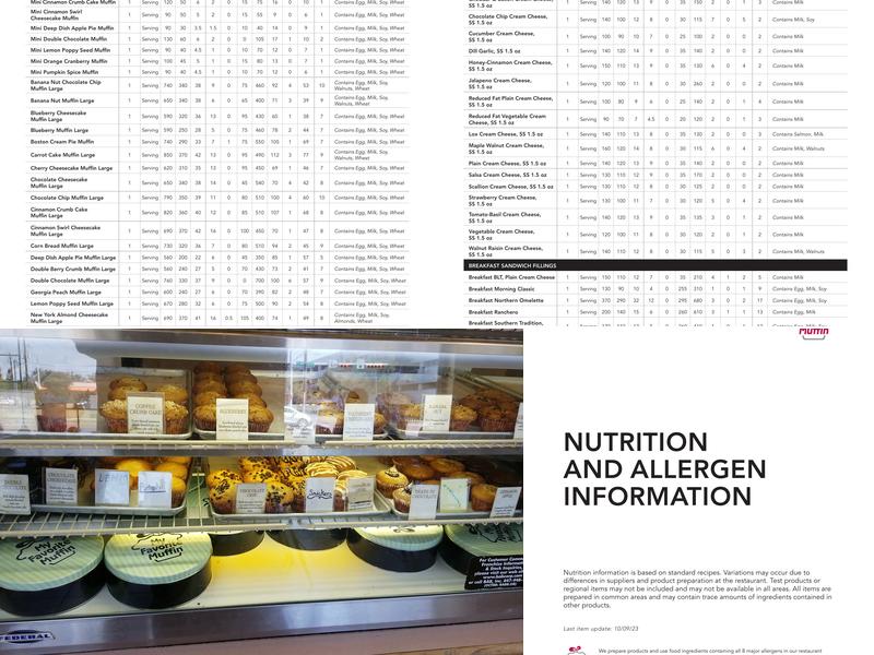 My Favorite Muffin Menu