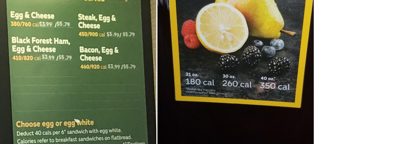Subway Menu