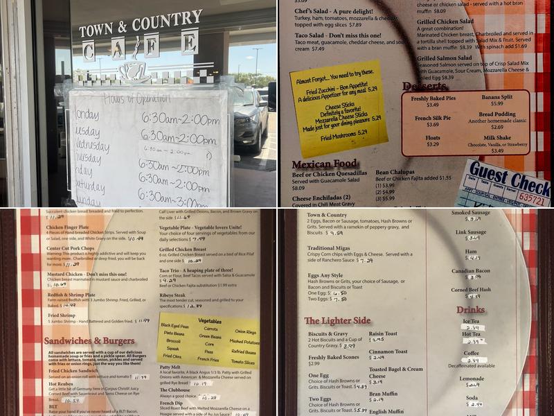 Town And Country Cafe Menu