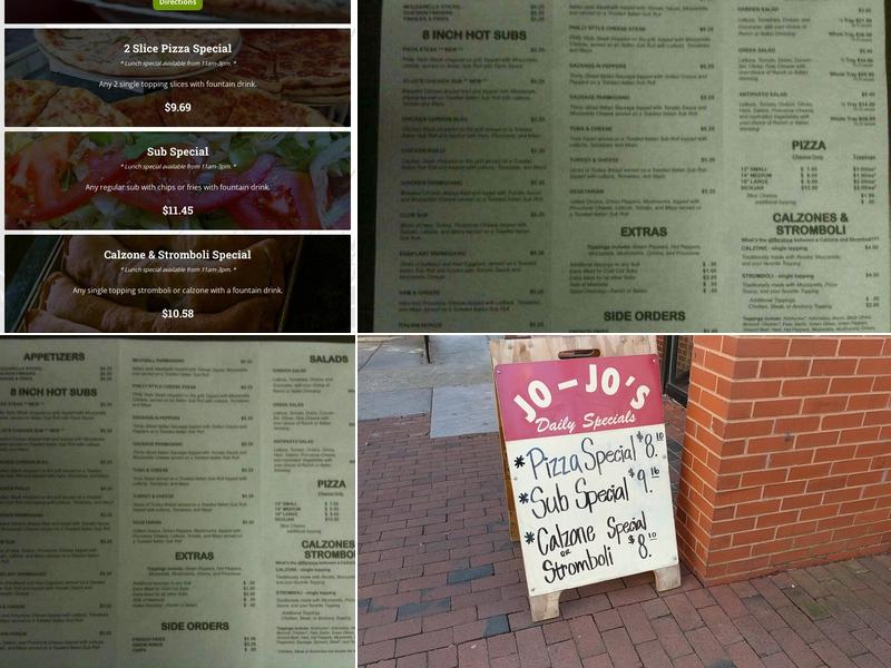 Jo-Jo's Pizza Menu