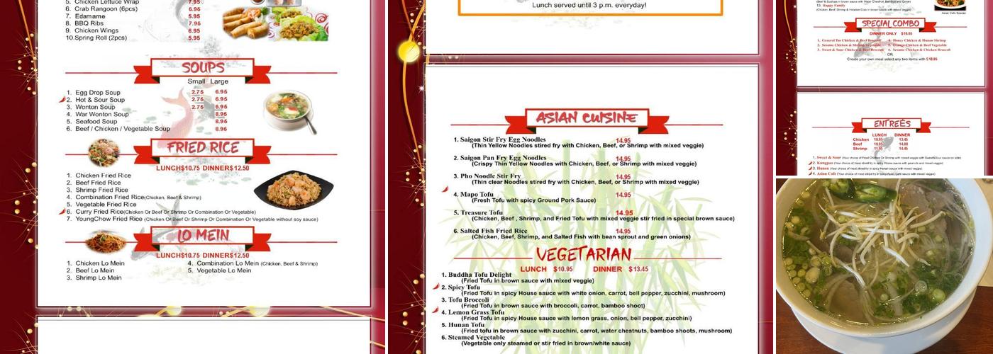 Asian Cafe Menu