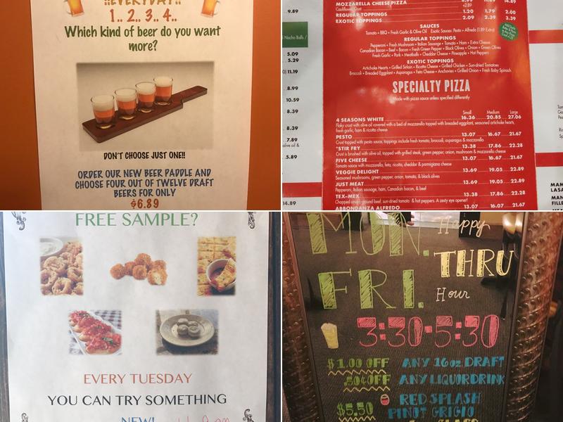 Rosa's Italian Ristorante Pizzeria Menu