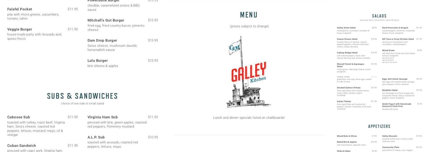 Galley Menu