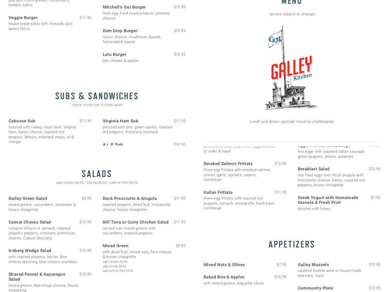 Galley Menu
