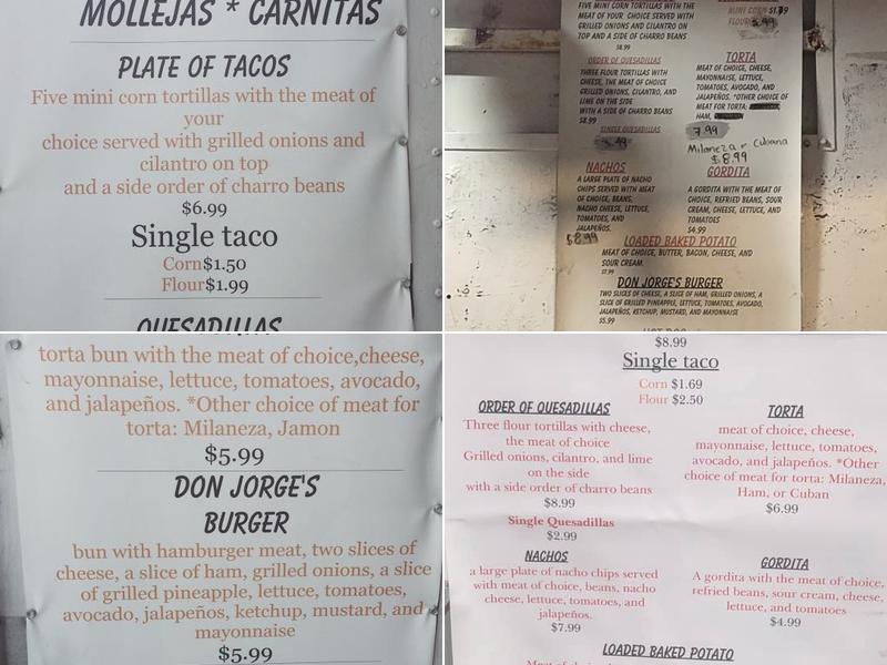 Don Jorge Taqueria Menu