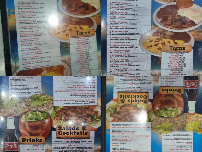 El Rinconcito Restaurant Menu