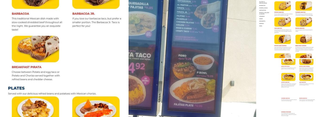 Taco Palenque Zapata Hwy. Menu